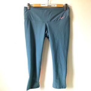 Nike Dry Fit Gray Leggings Peach Pink Pocket SizeM